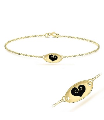 Heart with Enamel Bracelet BRS-265-GP